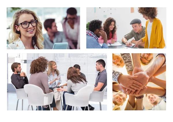 Digital Composite Teamwork Meeting Collage — Stock Photo, Image