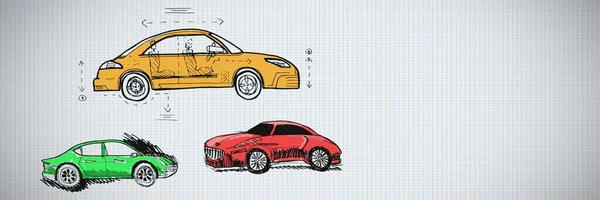 자동차 스케치의 디지털 — 스톡 사진