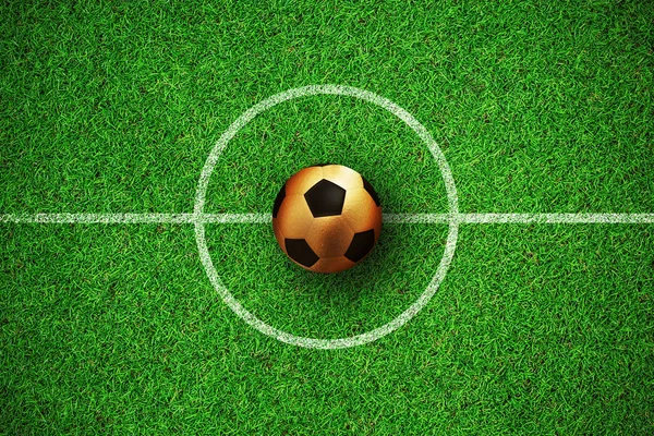 Karşı Altın Futbol Astro Çim Görünümünü Kapat — Stok fotoğraf
