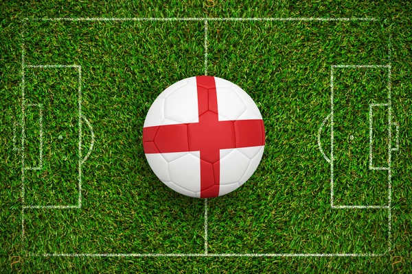 英格兰足球对绿草的颜色 — 图库照片