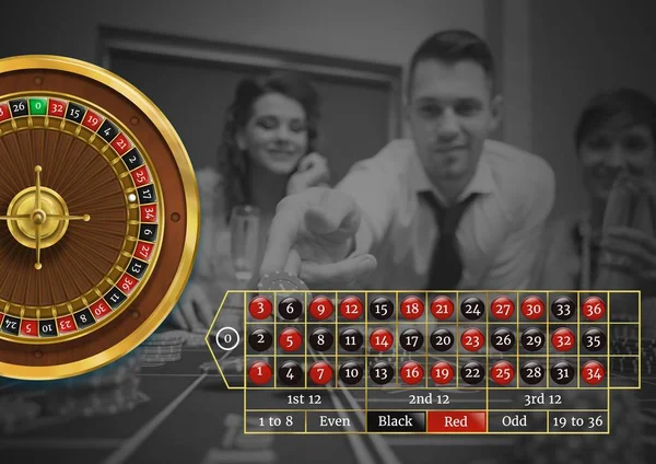 Digital Composite Roulette Interface Casino Background — Stock Photo, Image