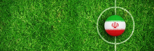 Fotboll Iran Färger Mot Stängt Upp Gräs — Stockfoto