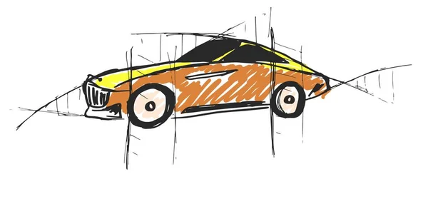 車手描きのスケッチのデジタル合成 — ストック写真