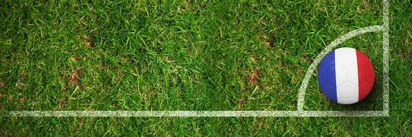 Voetbal Frankrijk Kleuren Tegen Gras — Stockfoto