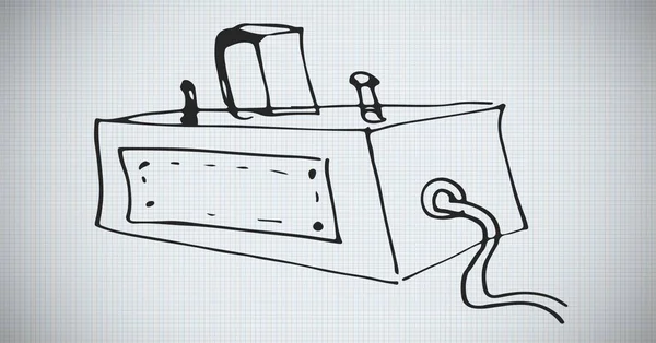 Composite Numérique Croquis Dessin Main Machine — Photo