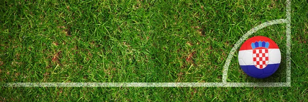 Fußball Kroatischen Farben Gegen Gras — Stockfoto