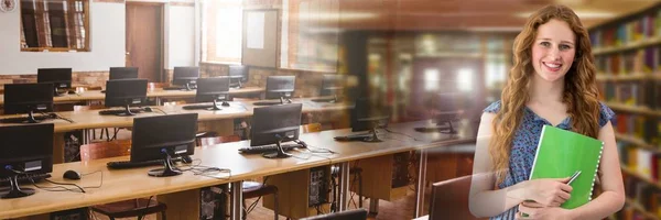Digitális Kompozit Diák Tankönyvtár Számítógéppel Tanulni Átmenet — Stock Fotó