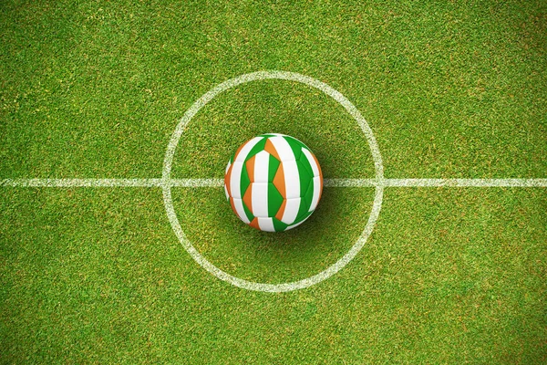 Fútbol Colores Costa Marfil Sobre Fondo Verde — Foto de Stock