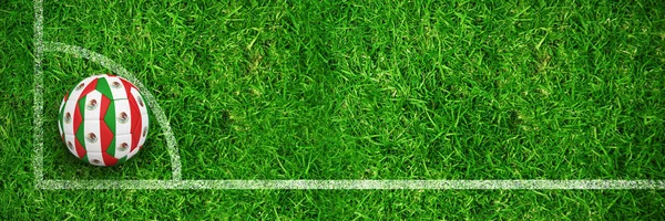 Fotboll Mexiko Färger Mot Stängt Upp Gräs — Stockfoto