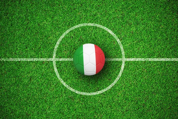 Calcio Italia Colori Contro Primo Piano Vista Astro Tappeto Erboso — Foto Stock