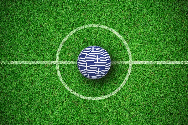 Voetbal Griekenland Kleuren Tegen Close Van Astro Grasmat — Stockfoto