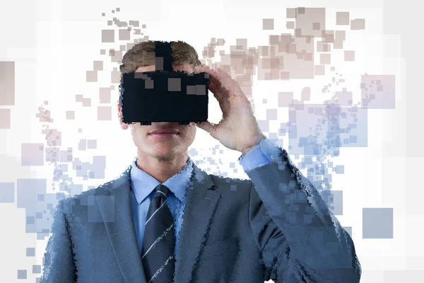 Hombre Negocios Con Simulador Realidad Virtual — Foto de Stock