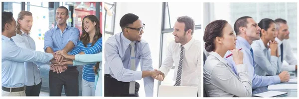 Digitale Zusammensetzung Von Teamwork Business Meeting Collage — Stockfoto