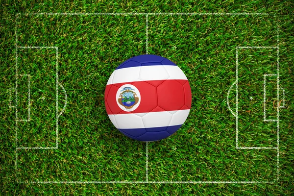 Fútbol Costa Rica Colores Contra Cuadro Completo Tiro Campo Herboso — Foto de Stock