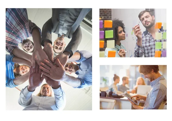 Digital Composite Teamwork Meeting Collage — Stock Photo, Image