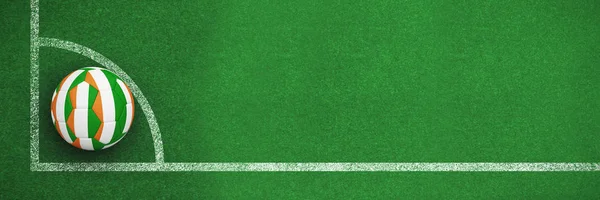 Voetbal Ivoorkust Kleuren Tegen Zwarte Witte Voetbal Hoek Lijn — Stockfoto