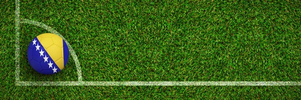 Voetbal Bosnië Herzegovina Kleuren Tegen Groen Gras — Stockfoto