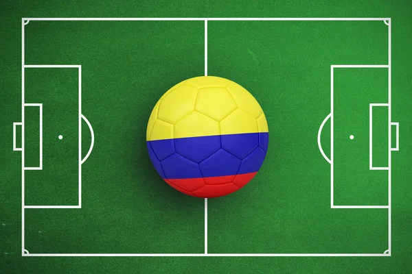 Fútbol Colores Colombia Contra Plan Campo Fútbol — Foto de Stock