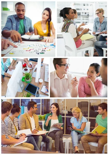 Digital Composite Teamwork Meeting Collage — Stock Photo, Image