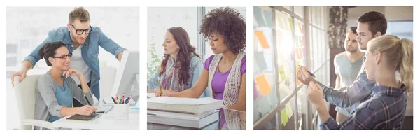 Digital Composite Teamwork Meeting Collage — Stock Photo, Image