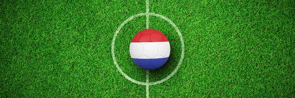 Футбол Голландських Кольорах Тлі Крупним Планом Астро Турбіни — стокове фото