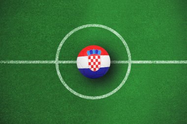 Futbol futbol alanı planı karşı Hırvatistan renklerde