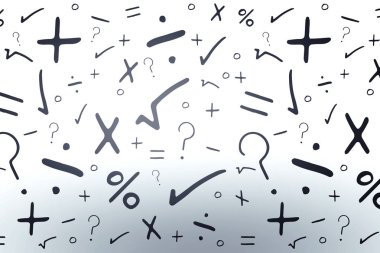 Beyaz arka plan üzerinde matematik formülleri 