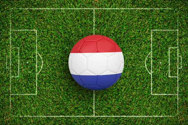 Fútbol Colores Holandeses Contra Hierba Verde — Foto de Stock