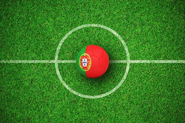 Fútbol Colores Portugal Contra Vista Cerca Del Césped Astro — Foto de Stock