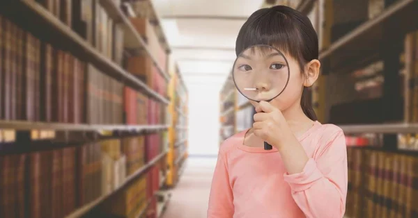 Digitální Složený Školačku Pedagogické Knihovně — Stock fotografie