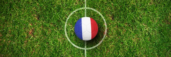 Voetbal Frankrijk Kleuren Tegen Gras — Stockfoto