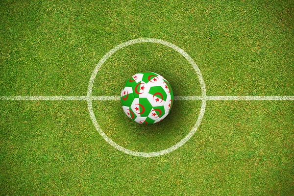 Voetbal Algerije Kleuren Tegen Een Groene Achtergrond — Stockfoto