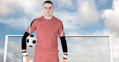 Futbol kaleci topu gol tutan dijital bileşik