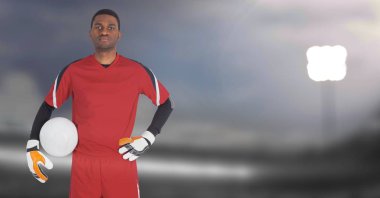 Futbol kaleci topu gol tutan dijital bileşik