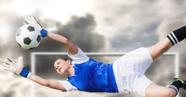 Futbol kaleci topu gol kaydetme dijital bileşik