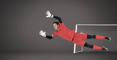 Futbol kaleci golü kaydetme dijital bileşik