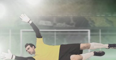 Futbol kaleci golü kaydetme dijital bileşik