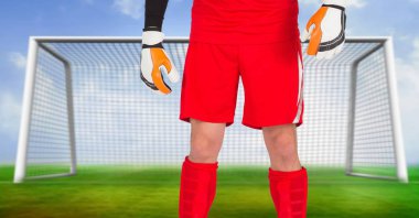 Futbol kaleci kalede dijital bileşik