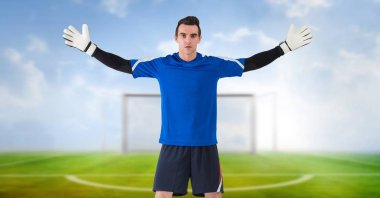 Futbol kaleci kalede dijital bileşik