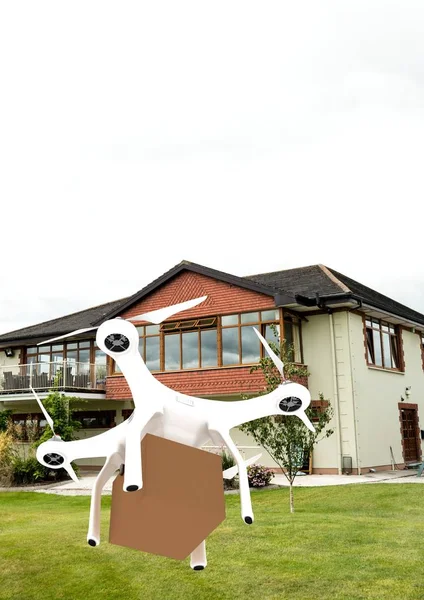 Digitális Kompozit Drone Repülő Ház Szállítási Csomag Doboz — Stock Fotó