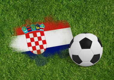 Siyah ve beyaz futbol çim kapalı kadar görünümü karşı
