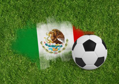 Siyah ve beyaz futbol çim kapalı kadar görünümü karşı