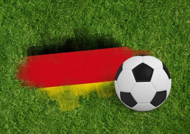 Siyah ve beyaz futbol çim kapalı kadar görünümü karşı