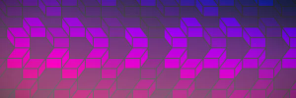 ピンクと紫の背景にカラフルな幾何学的な広場 — ストック写真