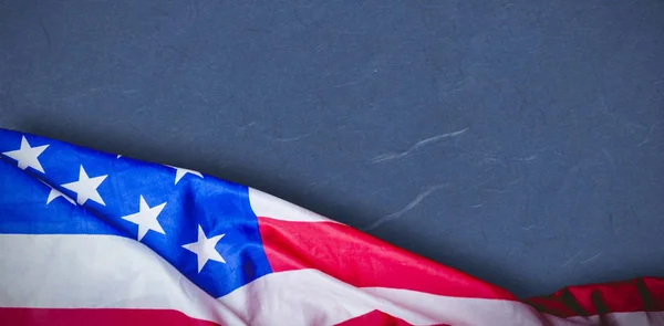 Bandera Estados Unidos Contra Página Azul — Foto de Stock