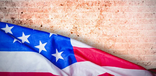 Bandera Estados Unidos Contra Imagen Muro — Foto de Stock