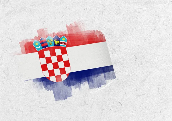 Bandeira Nacional Croácia Contra Pergaminho — Fotografia de Stock
