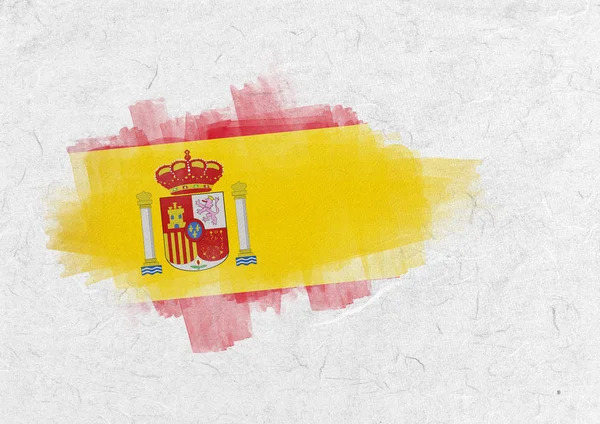 Spanien Flagga Mot Pergament — Stockfoto
