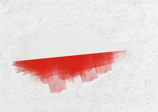 Polnische Flagge Gegen Pergament — Stockfoto