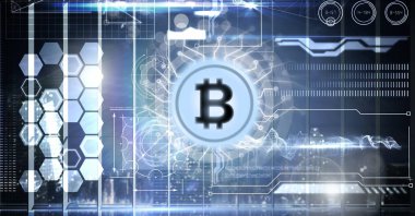 Bitcoin teknoloji bilgi arabiriminin dijital bileşik